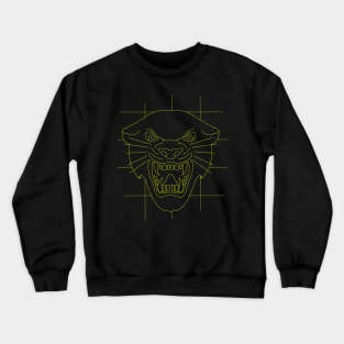 Panther head face drawing in yellow Crewneck Sweatshirt